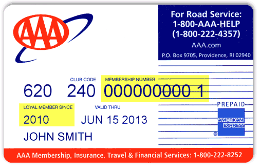 AAA Member Card